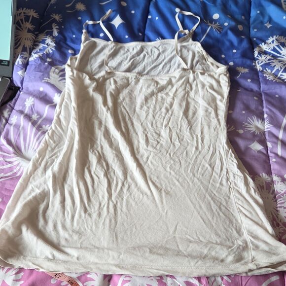 Ambiance Apparel White Long Cami Y2K Cotton Adjustable Straps Vintage Layering - Picture 6 of 7